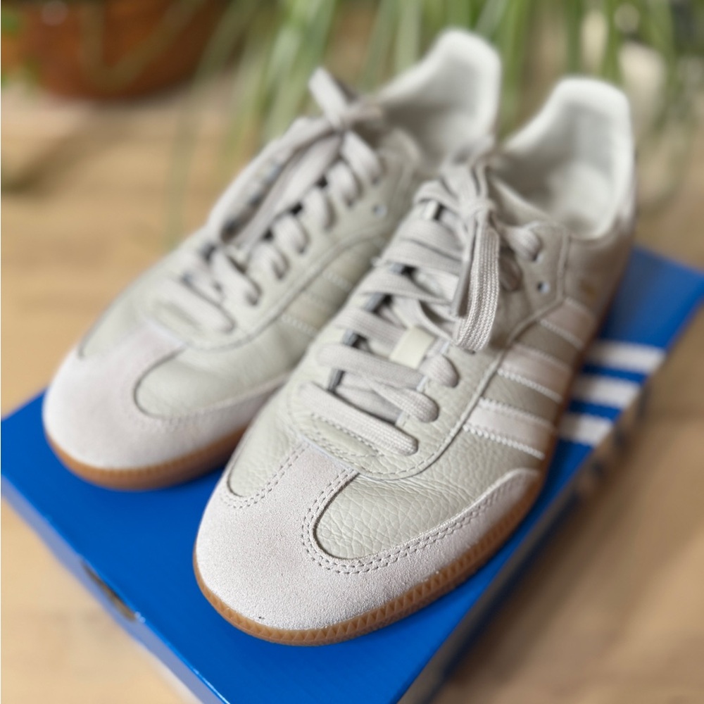 adidas Women's Beige White Gum Sole Sneakers
